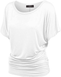 MBJ Women's Solid Short Sleeve Boat Neck V